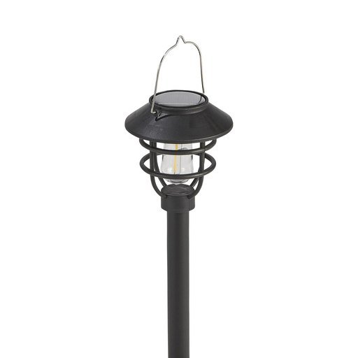 [3616181389178] CARREFOUR Estaca Solar Jardim Exterior para Plantar Led H40cm Preto Industrial 1 unidade