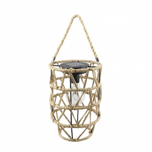 [3616473084996] CARREFOUR Outdoor Hanging Solar LED Lamp Braided Rope 15.5cm H22.5cm - 1 unit