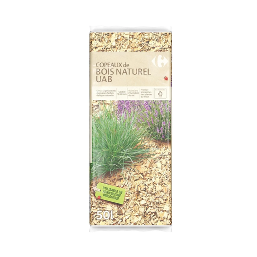 [3616473880253] CARREFOUR Natural Wood Chip Mulch 50 L
