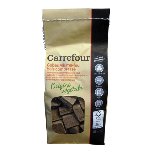 [3616473999351] CARREFOUR Cubos Encendedores de Madera Comprimida X72