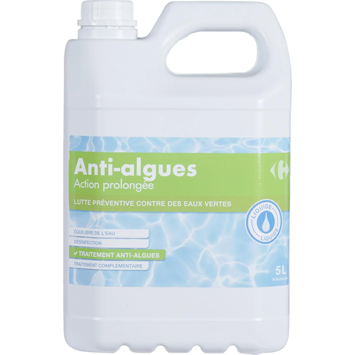 [3616474649392] CARREFOUR Anti-algues Action Prolongée pour Piscine Liquide 5 L