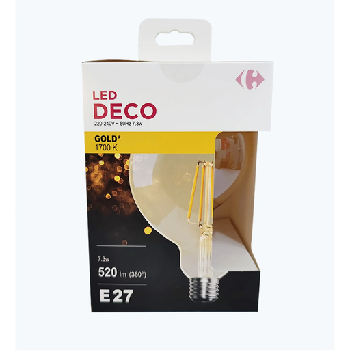 [3616475617703] CARREFOUR LED Bulb E27 Globe Yellow 50W