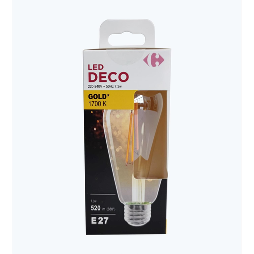 [3616475617710] CARREFOUR LED Bulb E27 Globe Yellow 50W