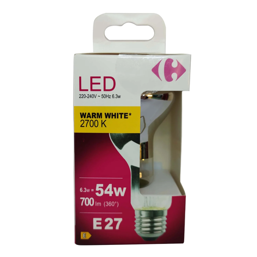 [3616475618175] CARREFOUR LED Bulb E27 Spot Warm White 55W 1 unit
