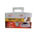 CARREFOUR LED Bulb GU5.3 Spot Warm White 50W pack of 2 bulbs