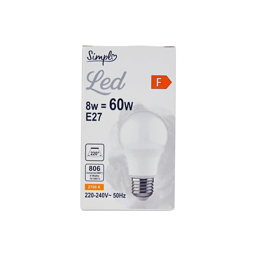 [3616475618281] SIMPL LED Bulb E27 Standard Warm White 60W per unit