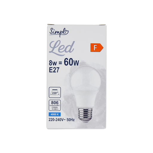 [3616475618298] SIMPL LED Bulb E27 Standard Cool White 60W 1 unit