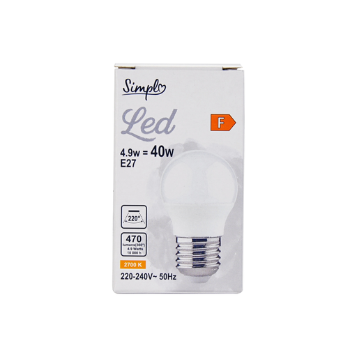 [3616475618328] SIMPL LED Bulb E27 Globe Warm White 40W 1 unit