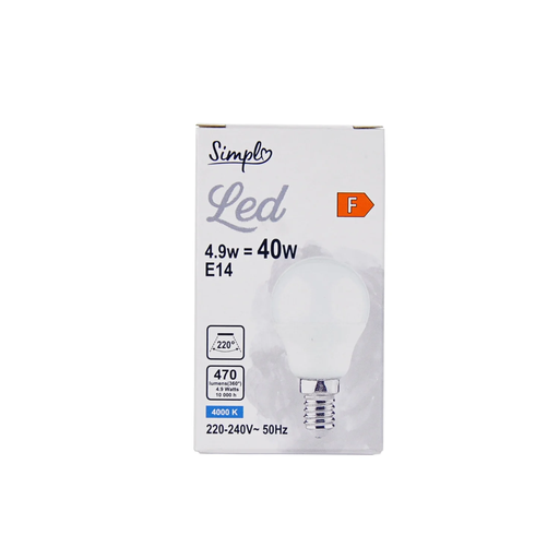 [3616475618359] SIMPL LED Bulb E14 Globe Cool White 40W 1 unit