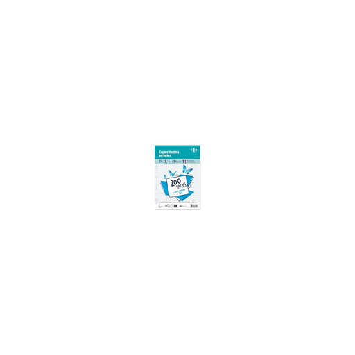 [3616475738545] CARREFOUR Punched double sheets 21x29.7cm Small squares 200 double sheets pack