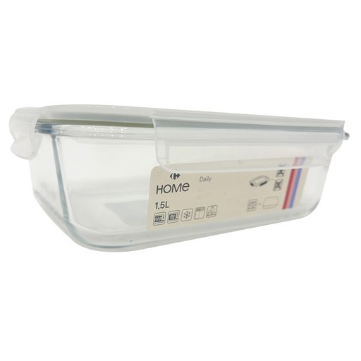 [3616479124207] CARREFOUR Recipiente de vidro retangular 1,5 L