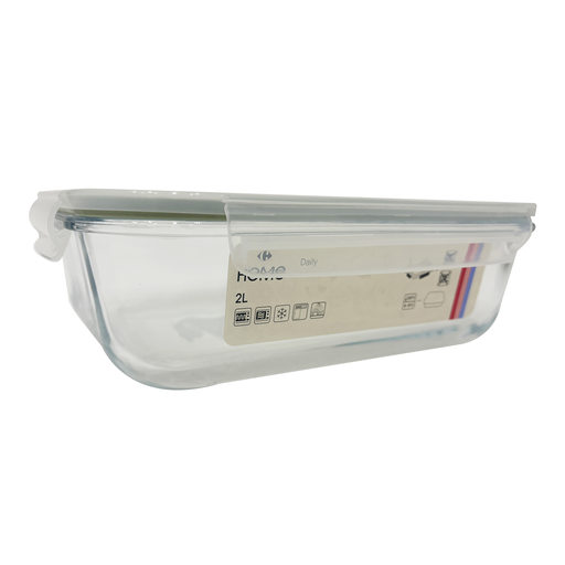 [3616479124214] CARREFOUR Plat en verre rectangle 2 L