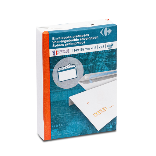 [3616479198024] CARREFOUR Self-adhesive kraft envelope 22.9 x 32.4cm 90g pack of 25