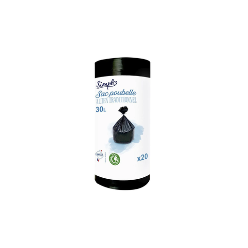 [3616479277811] SIMPL Traditional tie-handle bin liners 30 L 20 bags