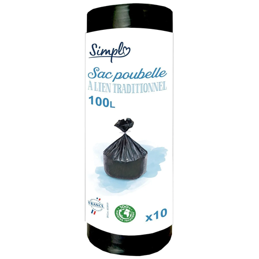 [3616479277835] SIMPL Bolsa de basura con cierre tradicional 100 L 10 unidades