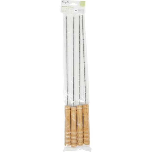 [3616479542384] SIMPL 4 Metal Skewers 39cm for Barbecue set of 4 skewers