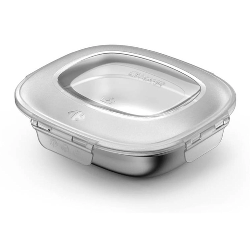[3616479612193] CARREFOUR Rectangular Stainless Steel Box with Lid 0,7 L
