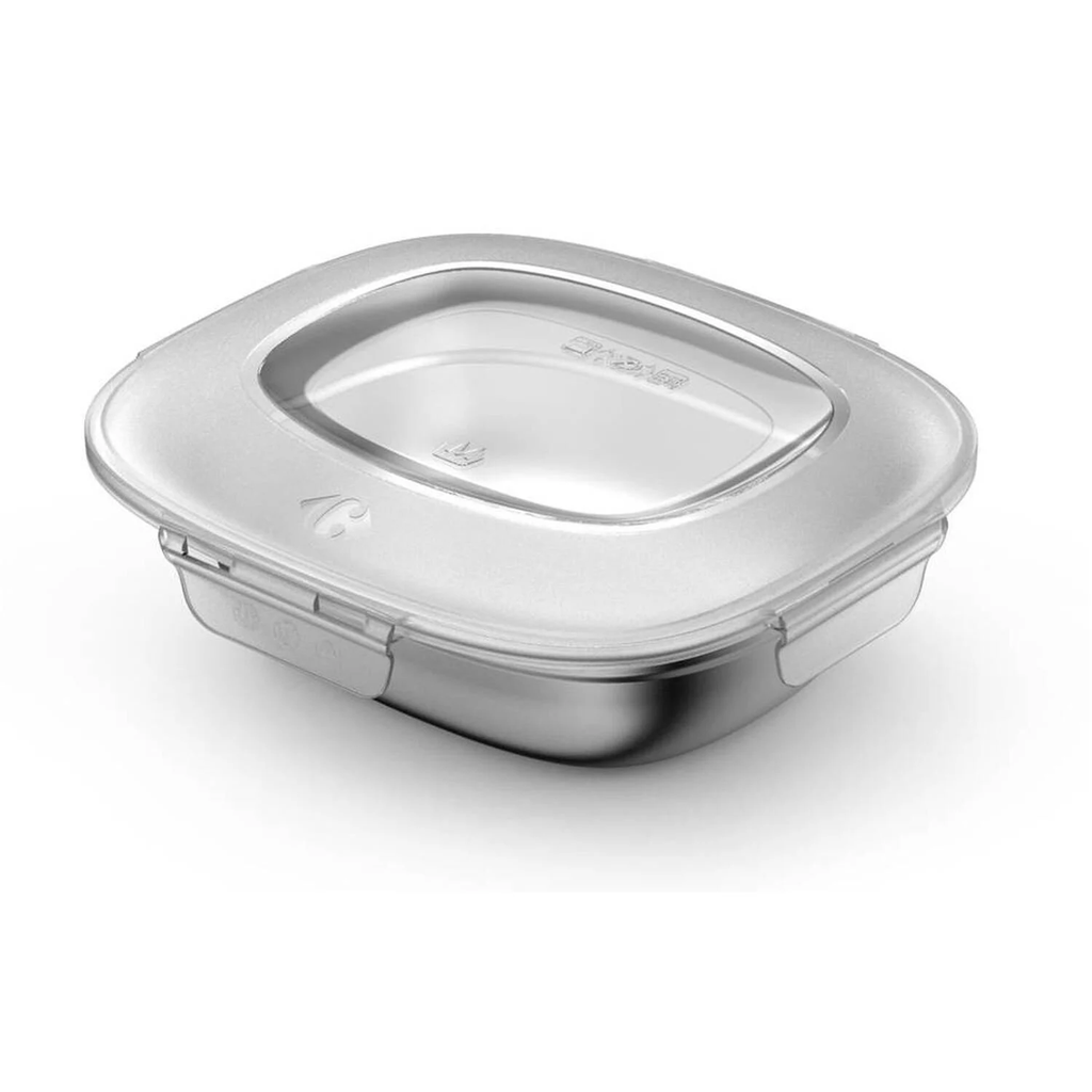 CARREFOUR Recipiente Retangular em Inox com Tampa 1,1 L