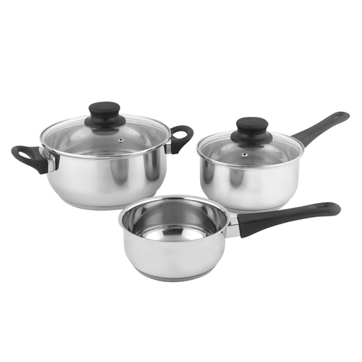 [3616953394997] SIMPL 4-Piece Cookware Set 14/16/20cm Stainless Steel Non-Coated All Hobs Including Induction