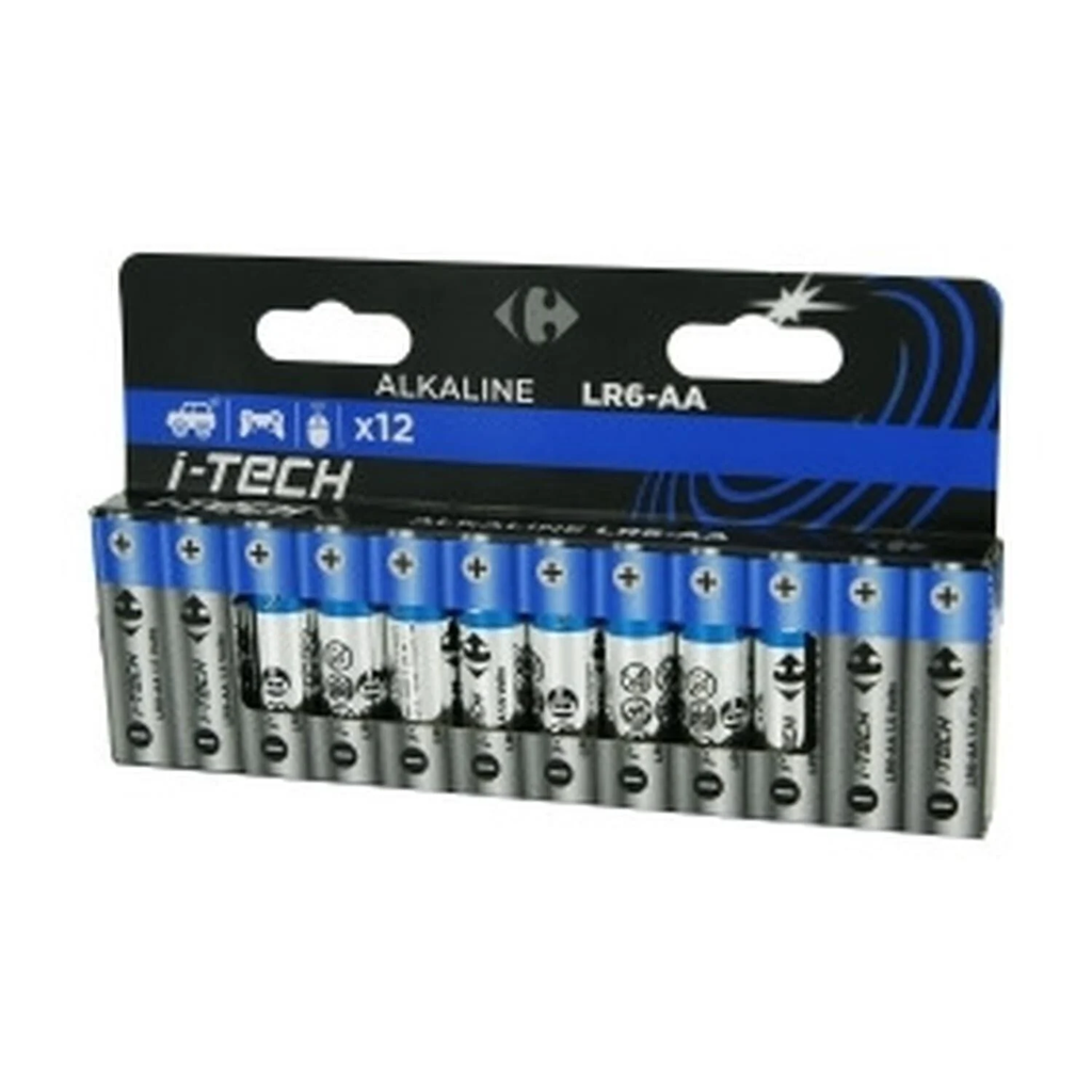 CARREFOUR Pilas Alcalinas LR6-AA 1,5V I-Tech x12