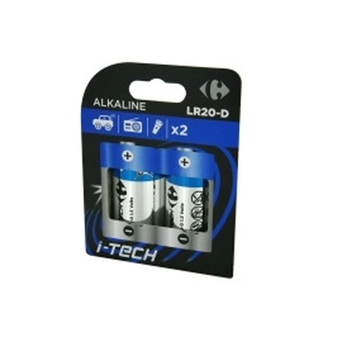 [3616957826708] CARREFOUR Pilhas Alcalinas LR20-D 1,5V I-Tech x2