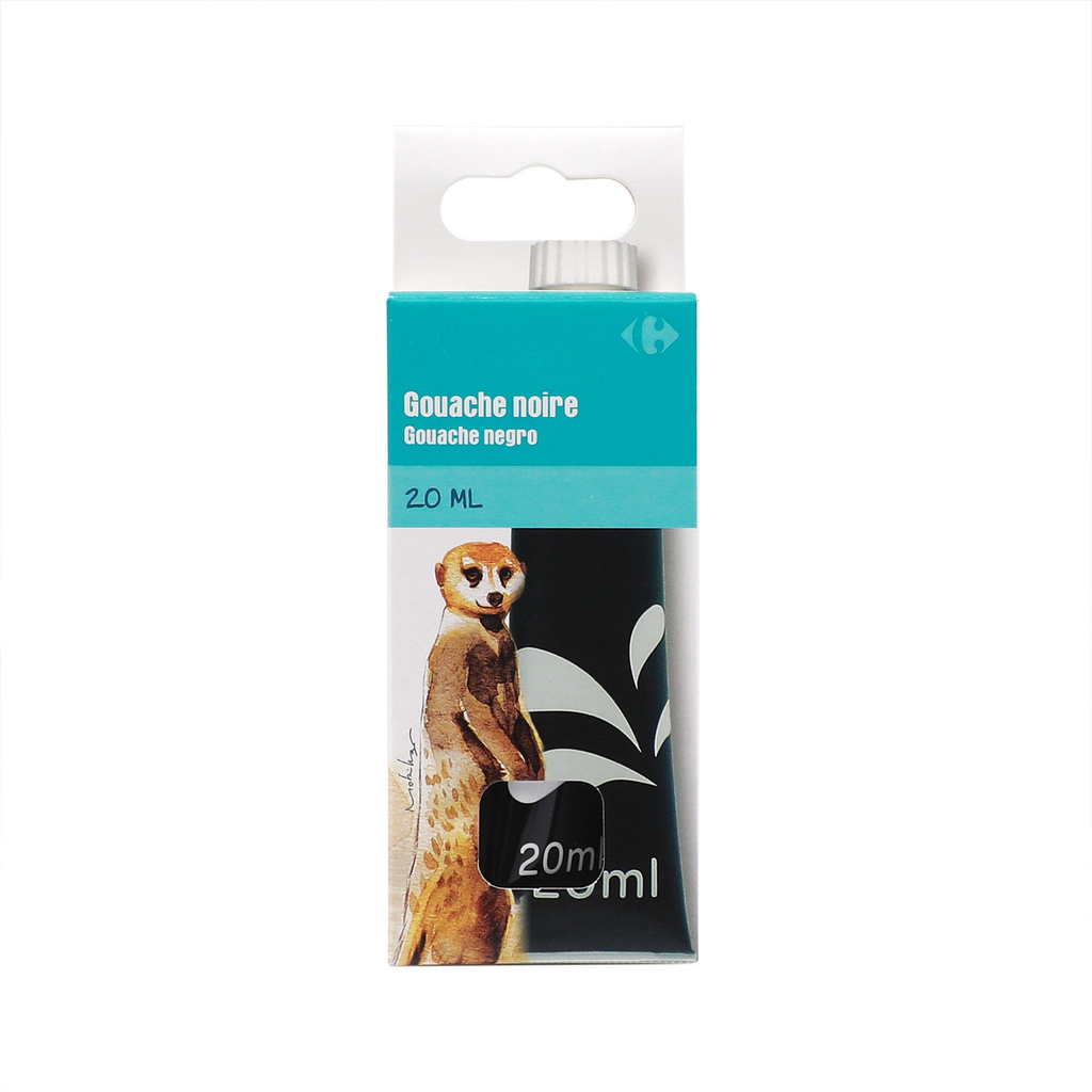 CARREFOUR Guache em preto 20 ml