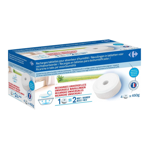 [3616958284224] CARREFOUR Dehumidifier Refill Tablets Neutral 4 tablets 450 g
