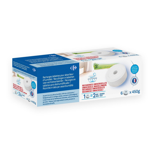 [3616958285306] CARREFOUR Moisture Absorber Tablet Refill Neutral 6 tablets 450 g