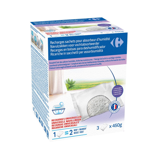 [3616958285344] CARREFOUR Recambio para Absorbedor de Humedad Lavanda 3 450 g
