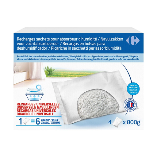 [3616958368092] CARREFOUR Recarga para Absorvedor de Humidade Neutro 4 x 800 g