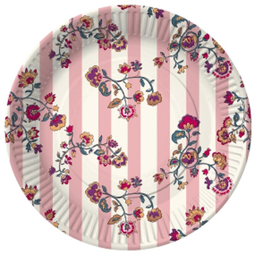 [3616958802503] CARREFOUR Floral Cardboard Plate 18cm 12
