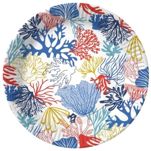 [3616958802510] CARREFOUR Paper Plate 23cm Seaweed Blue 12