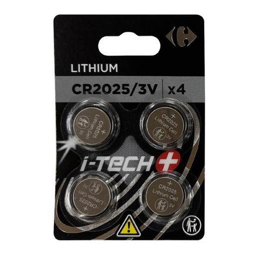 [3616959347508] CARREFOUR Pilha de Lítio CR2025 3V I-Tech+ x4
