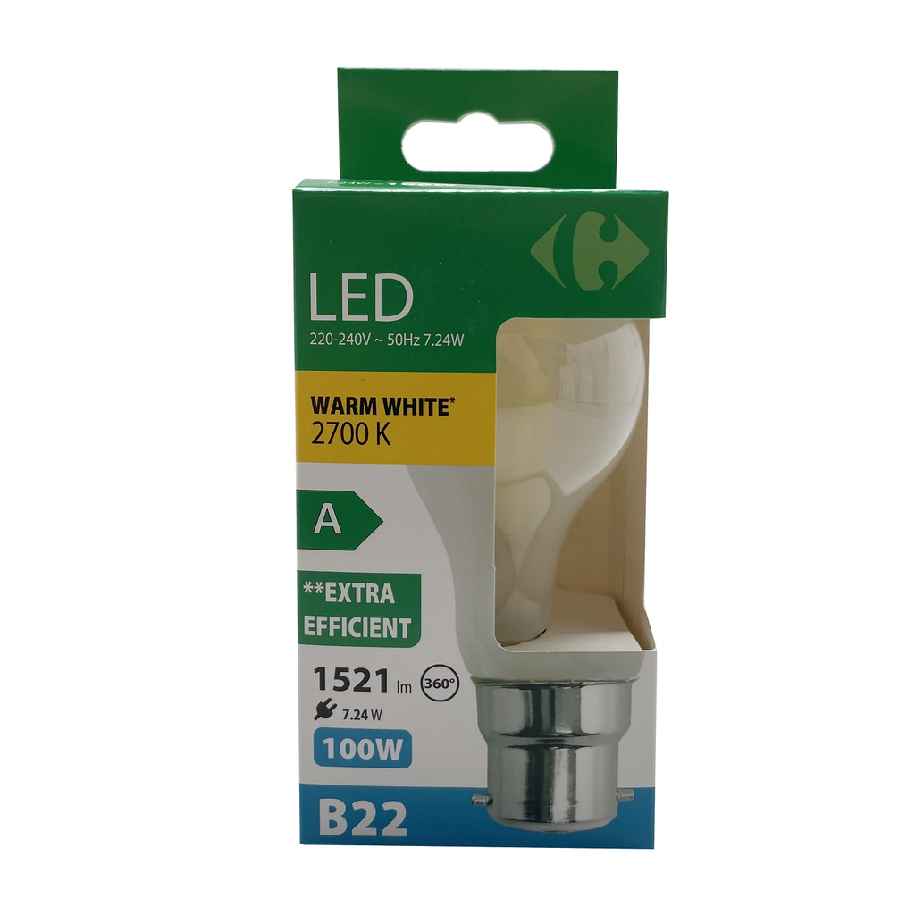 CARREFOUR Lâmpada LED STD 100W B22 a unidade