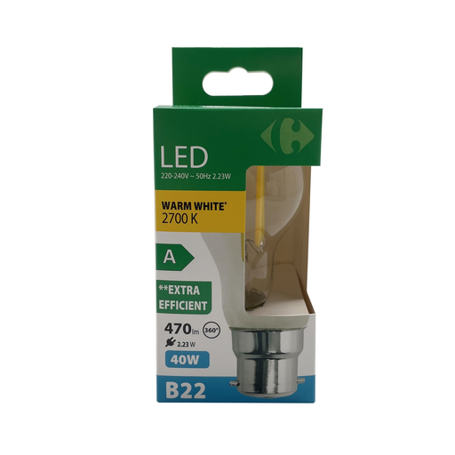 [3617702185750] CARREFOUR LED Bulb STD 40W B22 per unit