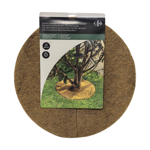 [3617702272016] CARREFOUR Coconut Fiber Mulching Discs 45cm pack of 2