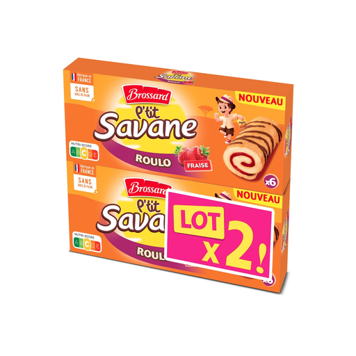 [3660140947053] BROSSARD P'tit Savane Roulo Strawberry Filling 2x150g