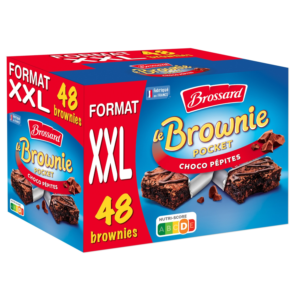 BROSSARD Mini brownie pocket choco pépites 48 brownies 1.44 kg