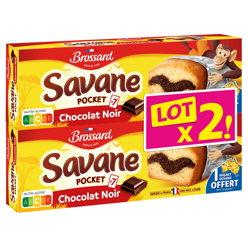 [3660140954501] BROSSARD Savane marbled cake dark chocolate Pocket 2x210g