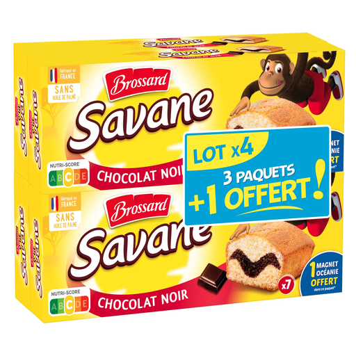 [3660140955003] BROSSARD Savane Pocket dark chocolate cakes 4 x 210 g