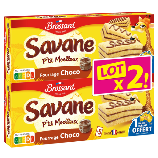 [3660140966351] BROSSARD Bolos Savane fofos de chocolate 2 pacotes de 135 g