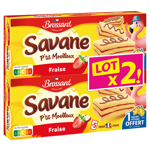 [3660140967204] BROSSARD Bolos Savane Fofos de Morango 2 pacotes de 135 g