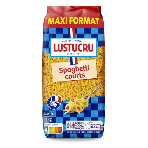 [3660861909613] LUSTUCRU Massa Les Bons Spaghettis Courts Français 1 kg