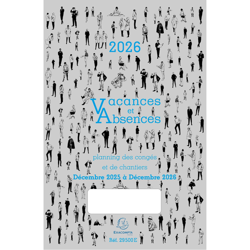 [3660942001380] EXACOMPTA Vacation and Absence Planner 29.7 X 20cm 2025-2026