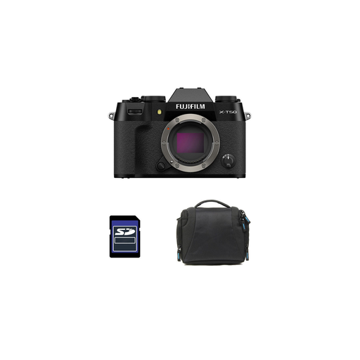 [3662362077525] FUJIFILM X-T50 Camera Black 40.2 MP 6.2K/30p 7.0 Stops Wi-Fi