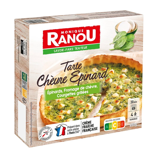 [3250391394265] MONIQUE RANOU Goat Cheese and Spinach Tart 400 g