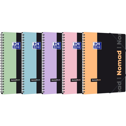 [3663160109449] OXFORD Nomadbook Pastel Student Notebook A4+ Seyes Pack of 5
