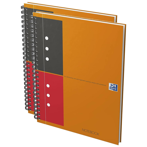 [3663160112913] OXFORD Notebook Spiral A5+ 160p Perforated Ruled 6mm Orange X 2