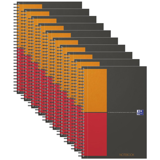[3663160112951] OXFORD Notebook B5 Spiral Bound Hardcover 160p Q5/5 Grey X 10