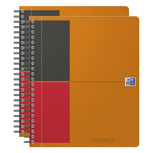 [3663160113125] OXFORD Activebook Spiral Notebook Polypro A5+ 160 Lined Pages X 2 90 g